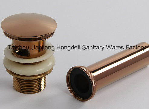 Rose Gold Color Pop up Sink Drain with Overflow