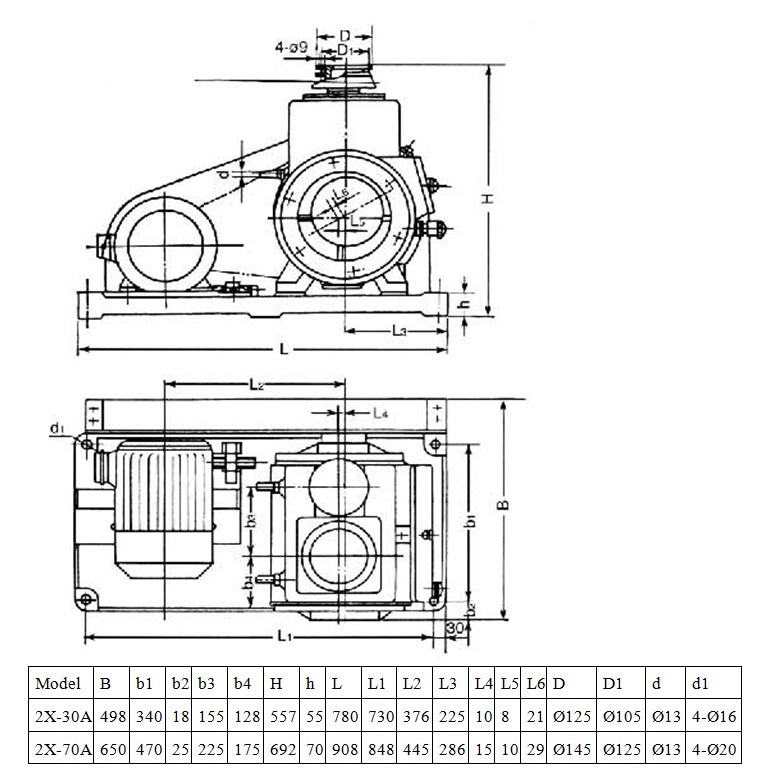 2X-70A Oil Sealed Rotary Vane Vacuum Pump for Vacuum Tube