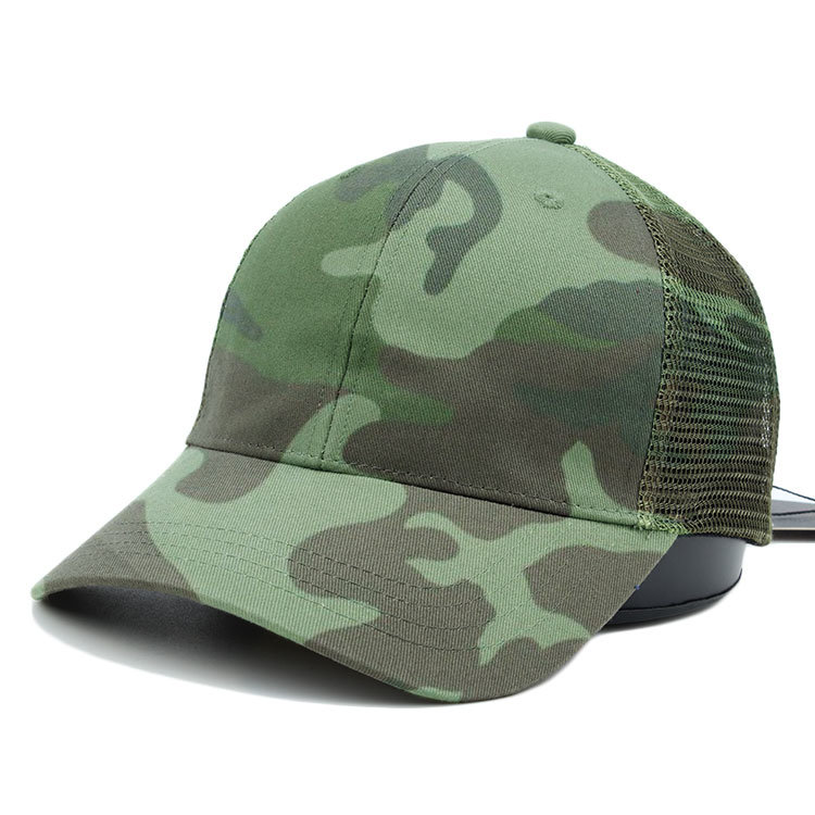 Custom Sublimated Print Camo Blank 6 Panel Trucker Cap