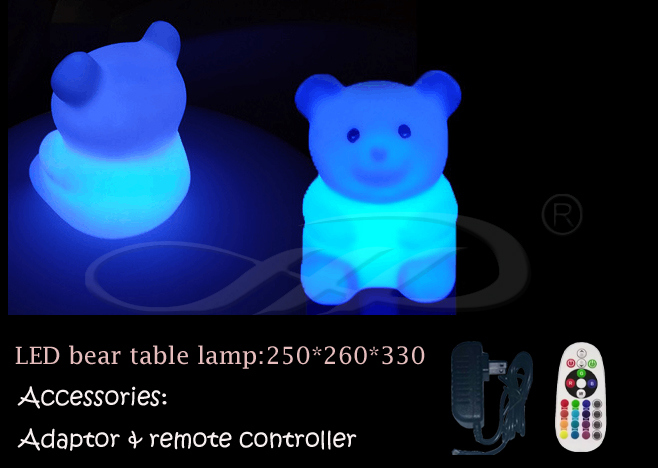 LED Bear Table Lamp Animal Reading Lamp with Rotational Molding