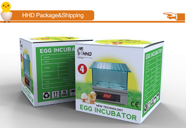 Hhd Automatic Temperature Control 4 PCS Automatic Egg Incubator