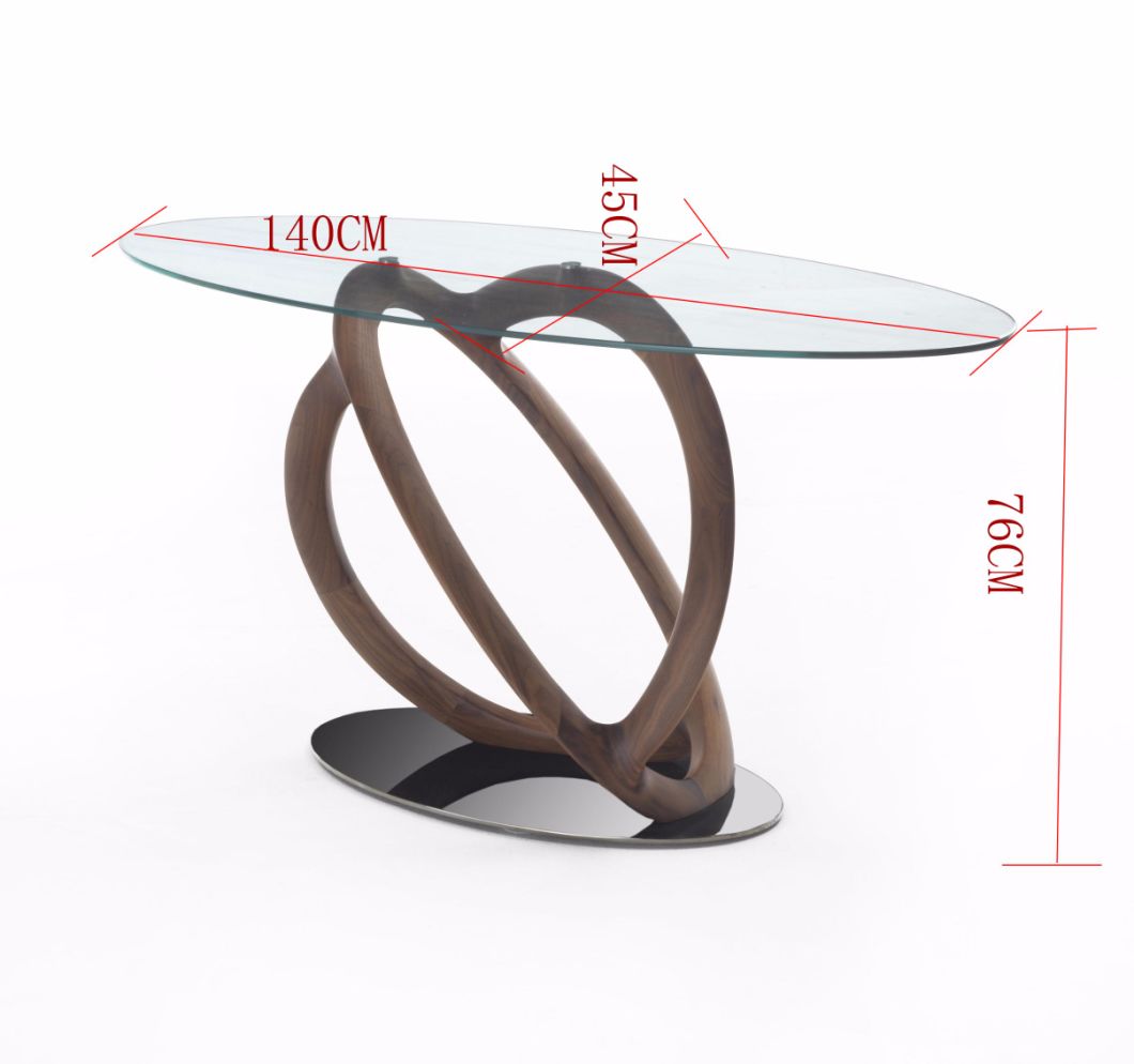 2018 New Round Solid Ash Wood Glass Metal Dining Table