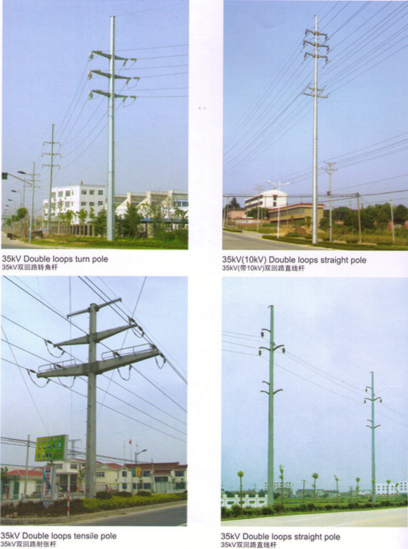 35kv Single Circult Overhead Transmission Steel Pole