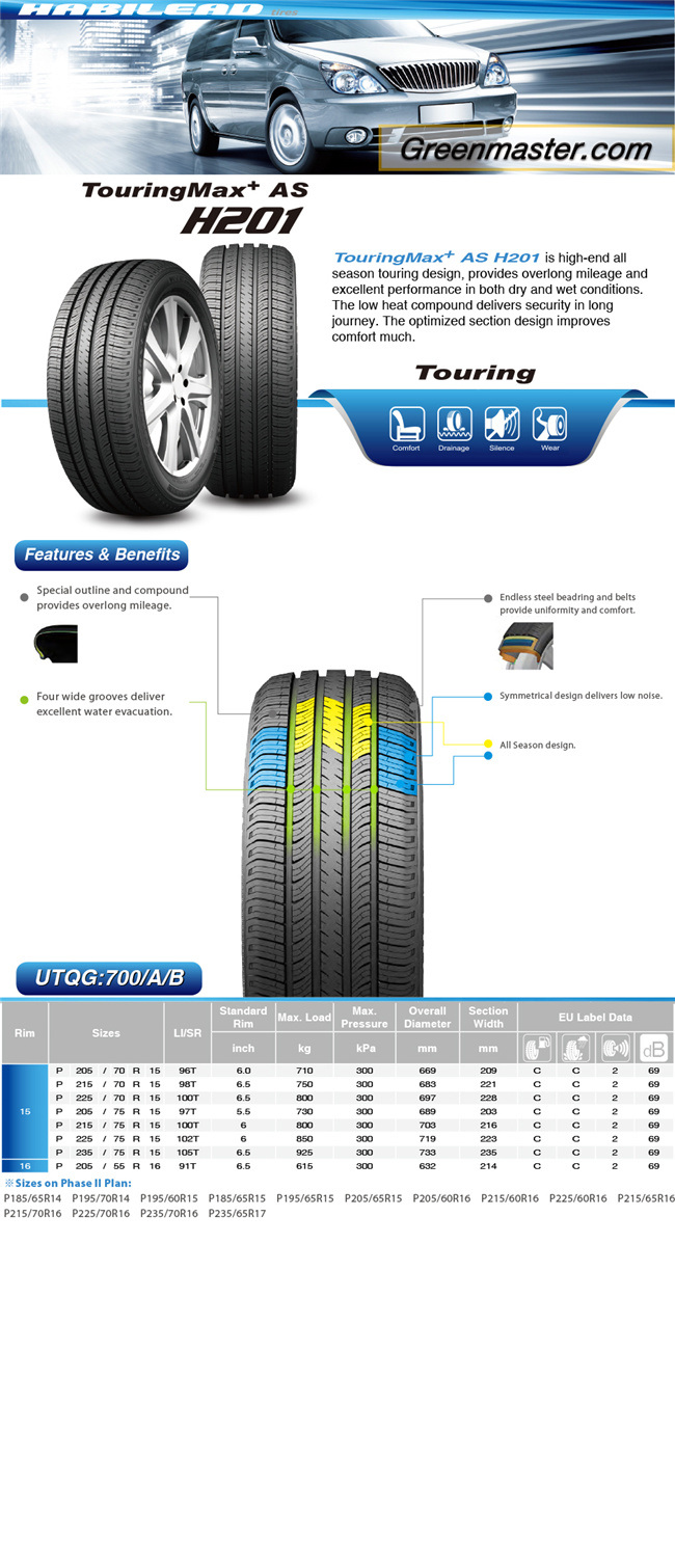 Economic Car Tire, Passenger Car Tyre 165/70r13 175/65r14 185/65r15 205/55r16