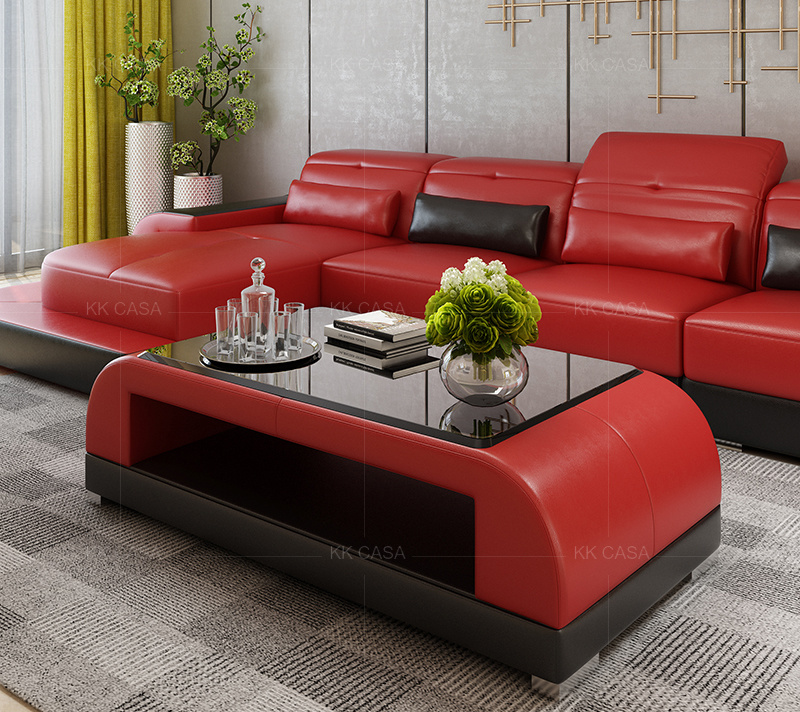 China Products Suppliers Modern Black Glass Good Price Square Coffee Table