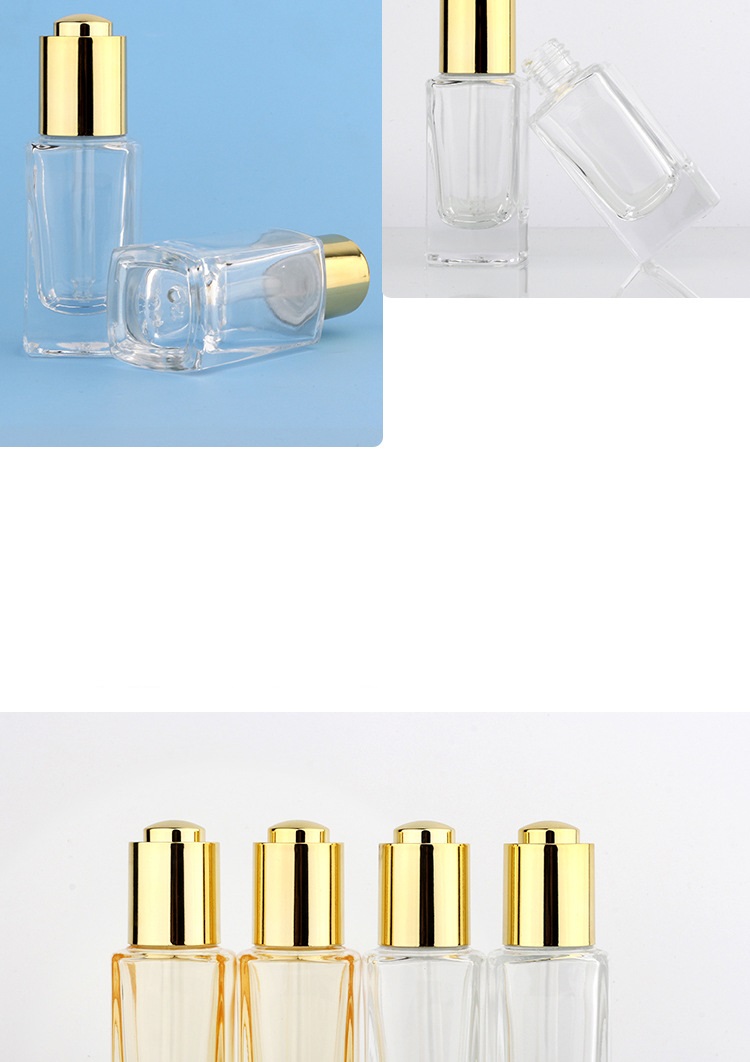 30ml luxuriöse quadratische Glas-Tropfflaschen 30ml luxurious glass square dropper bottles
