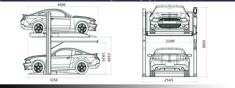 Smart Two Post Auto Garage Parking Equipment