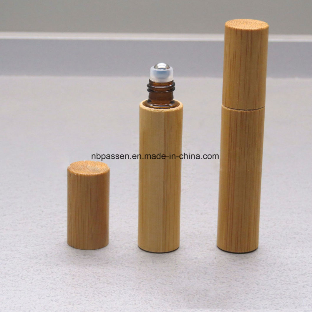 10ml Bamboo Glass Roll-on Bottle for Cosmetic Packaging (PPC-BRB-004)