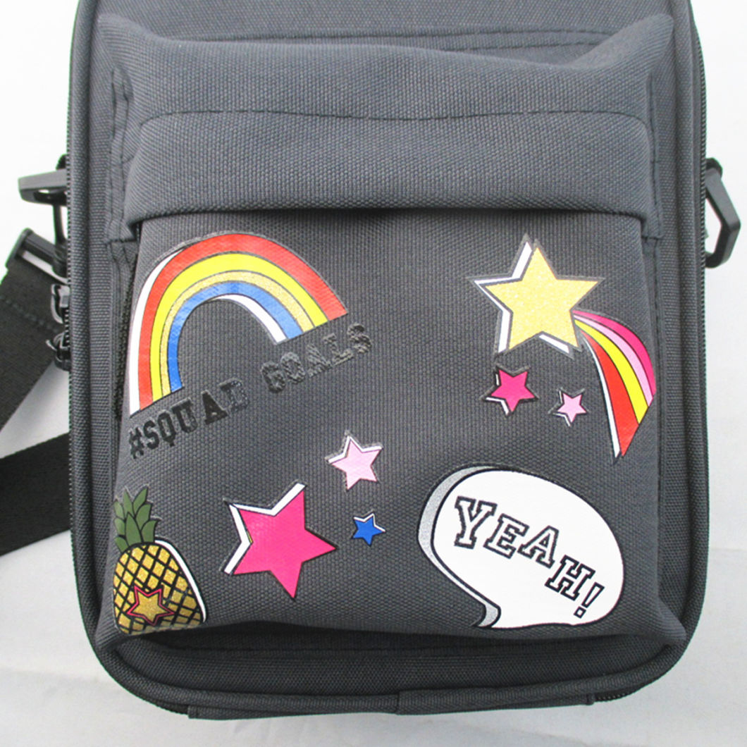 Dark Grey Badge Print Lunch Box