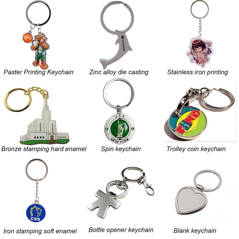 Promotional Metal Rotatable Key Chain with Print Logo