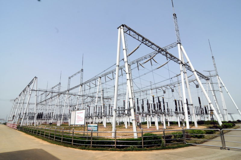Angular and Tubular Substation Structure for Electric Power Transmission Line