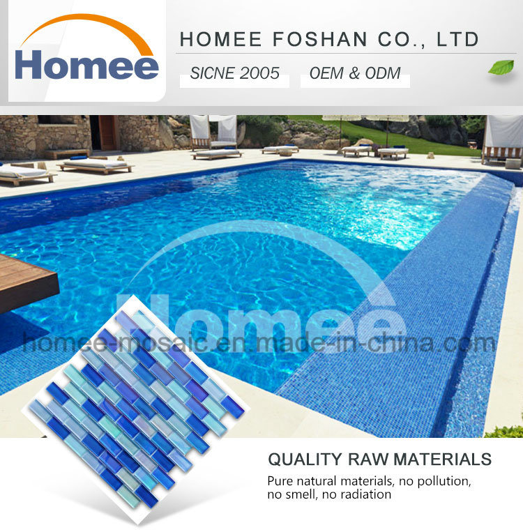 Hot Selling Floor Tile Glossy Blue Color Swimming Pool Mosaic