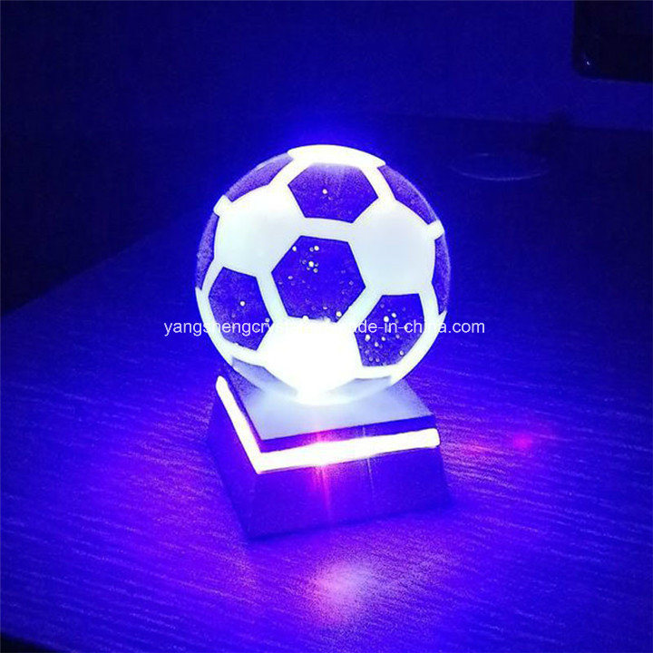 Self-Illuminating Football Crystal Glass Ball Crafts