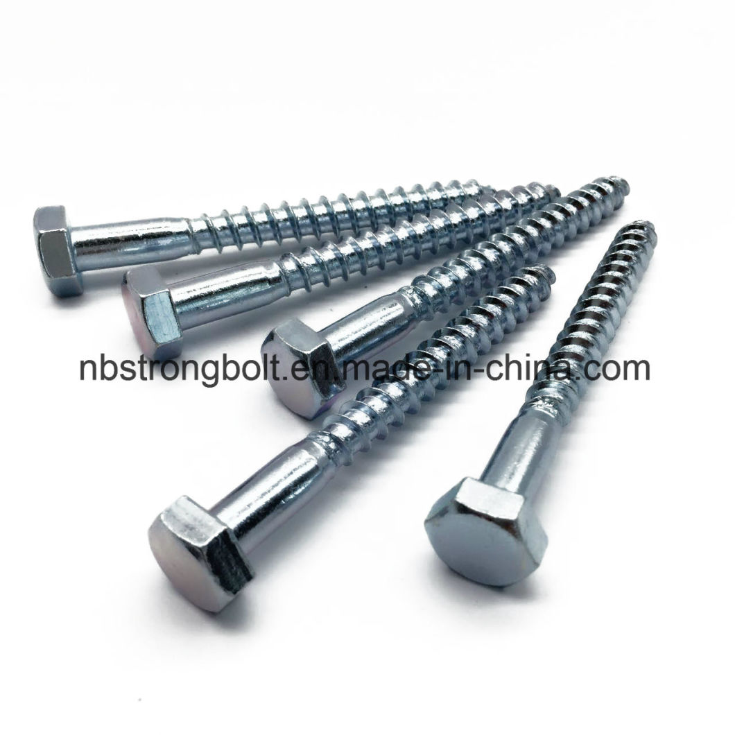 Hex Wood Screw DIN571 with Zinc