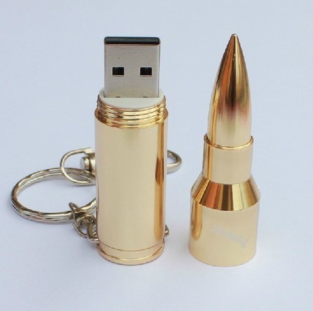 High Speed Golden Bullet USB Flash Drive with Custom Logo (OM-M139)