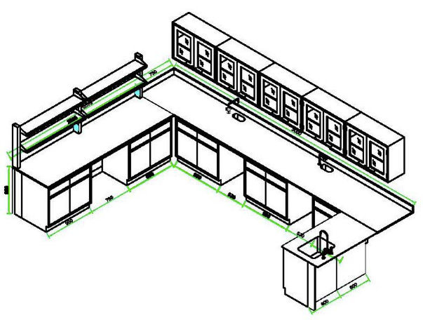 High Quality Steel Side Bench Lab Furniture (JH-SL006)