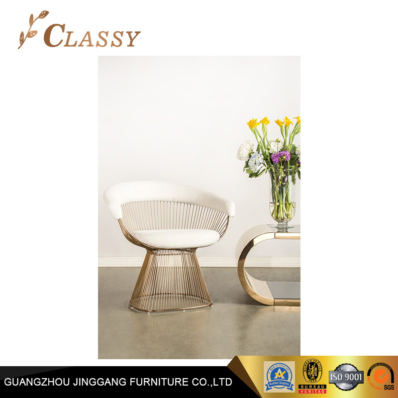 Golden Metal Restaurant Chair Fan Shape Dining Chair