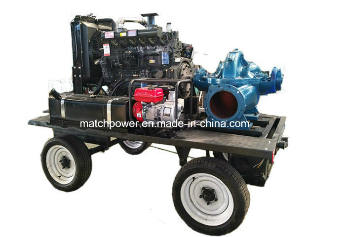 Mobile Double Suction Diesel Water Pump Set 90kw High Pressure Pump