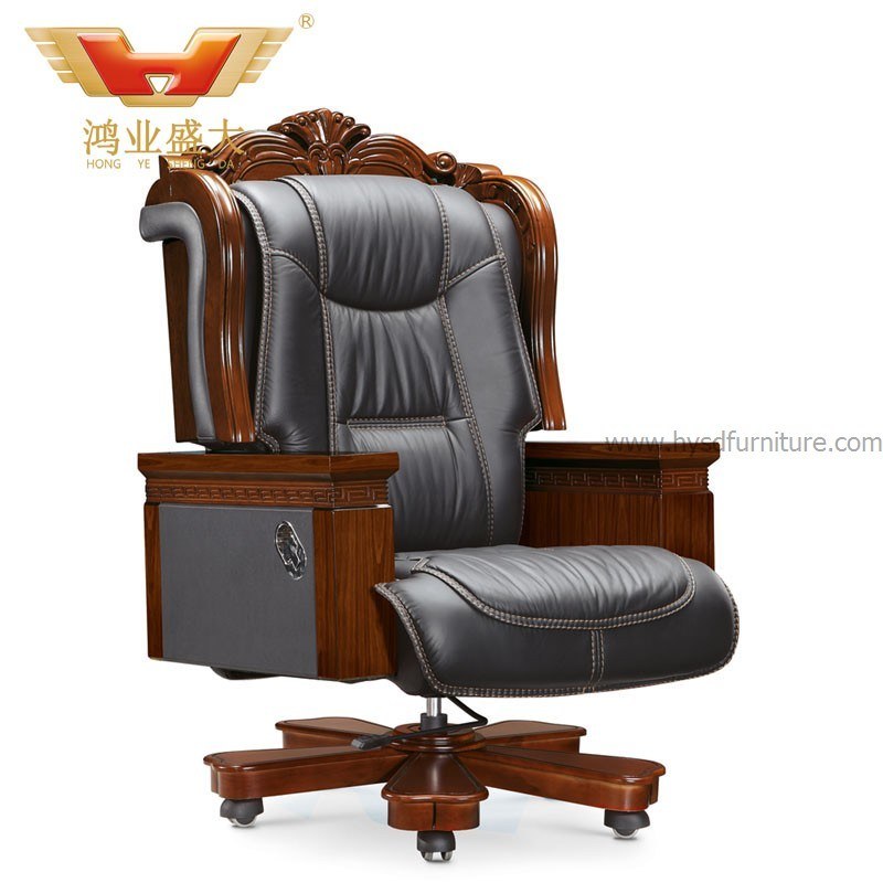 High End Wooden Genuine Leather Office Executive Chair (A-010)