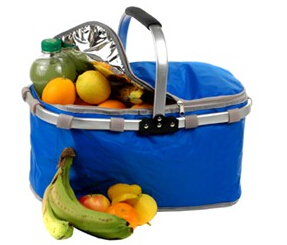 Collapsible Shopping Basket with Cooler Bag