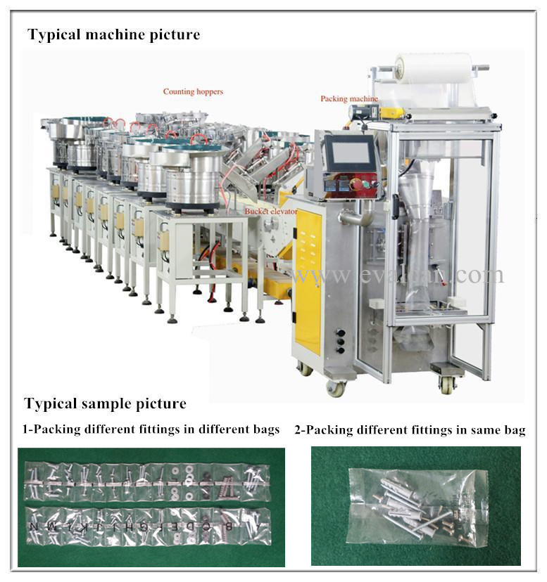 Automatic Multi-Function Metal Hardware Parts, Spare Parts Mixing Packing Machine