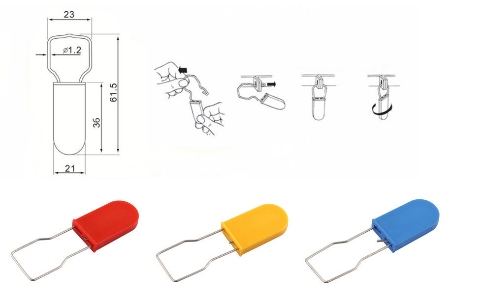 High Security Disposable Plastic Padlock Seal with Stainless Steel Wire