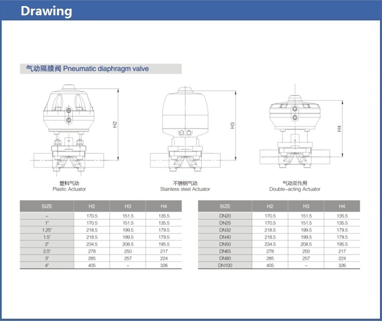 2017 Sanitary Stainless Steel Mini- Type Pneumatic Diaphragm Valve