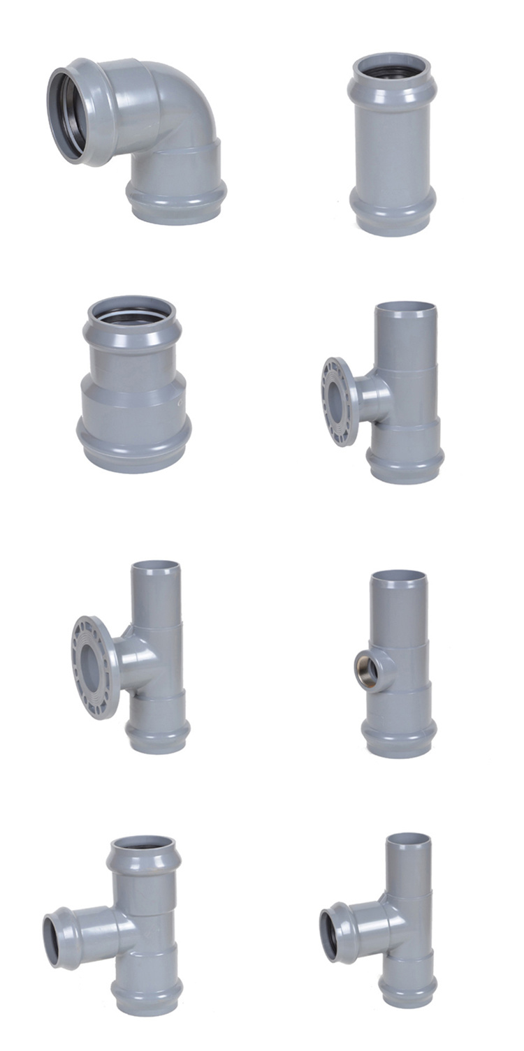 UPVC PVC Plastic Pipe Fitting Blind Flange Adapter with Rubber Ring