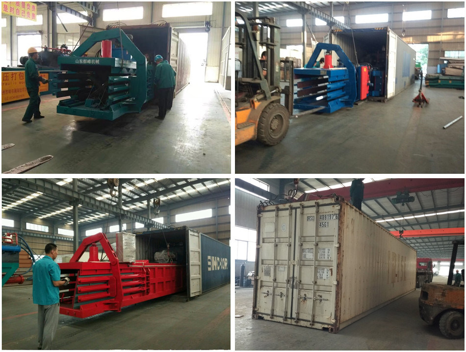 Hydraulic Horizontal Recycling Center Baling Press Machine with Hopper and Conveyor