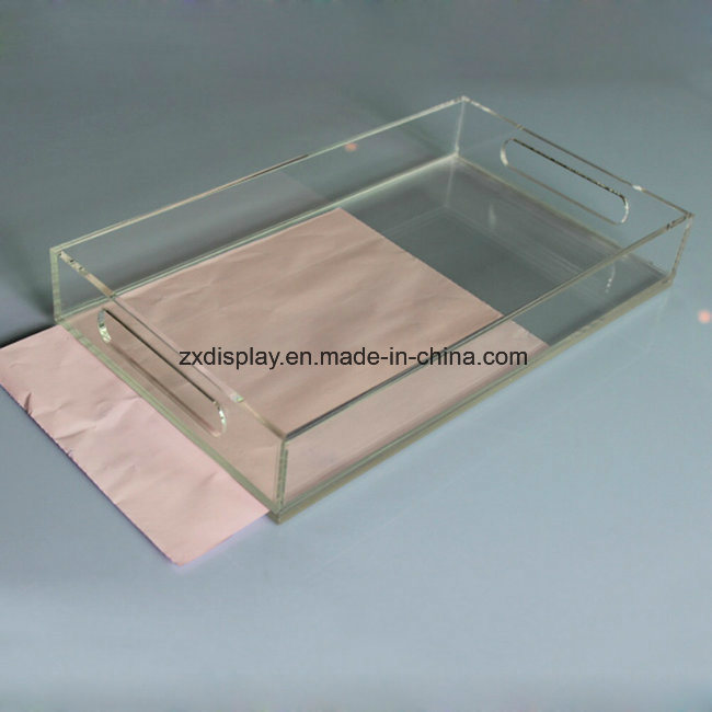 Custom Clear Acrylic Paper Insert Tray, Acrylic Tray with Insert Paper