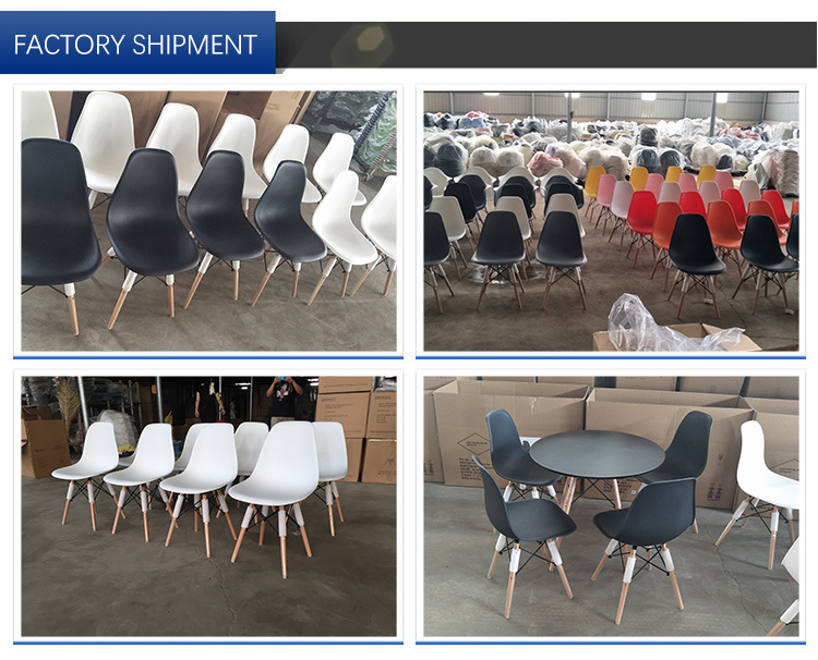 Cheap Wooden Leg Chair Plastic PP ABS Colorful Dining Chair Eames Dsw Dar Chair