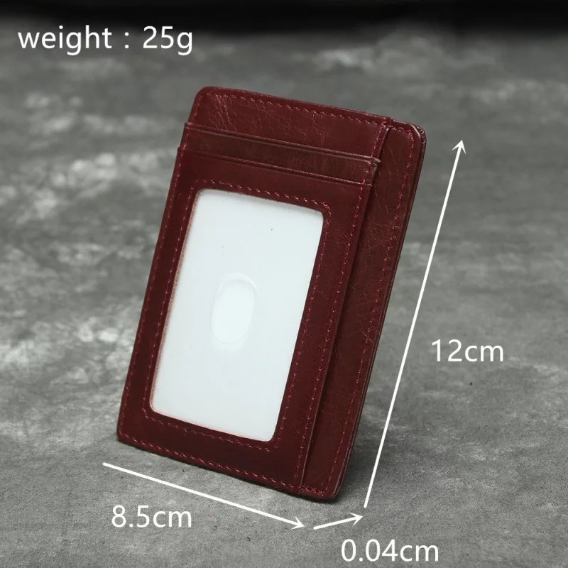 Premium Real Leather Slim Credit Card Holder Anti RFID Slim Mini Wallet