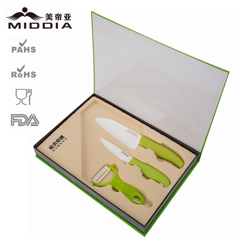 3 PCS Ceramic Kitchenware for Fruit Knife+Utility Knife+Peeler Set