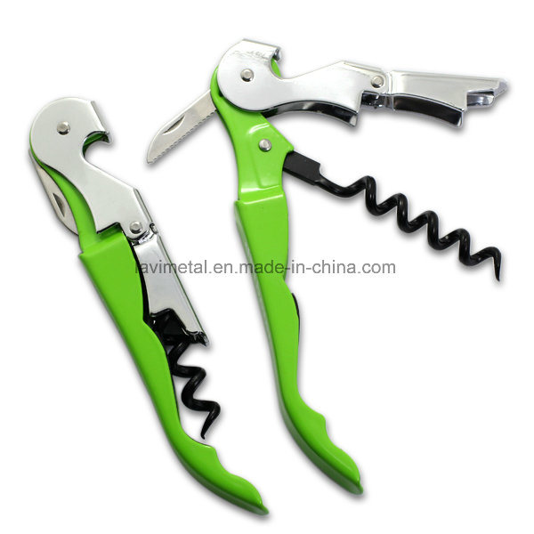 Custom Multifunction Green Metal Wine Bottle Opener