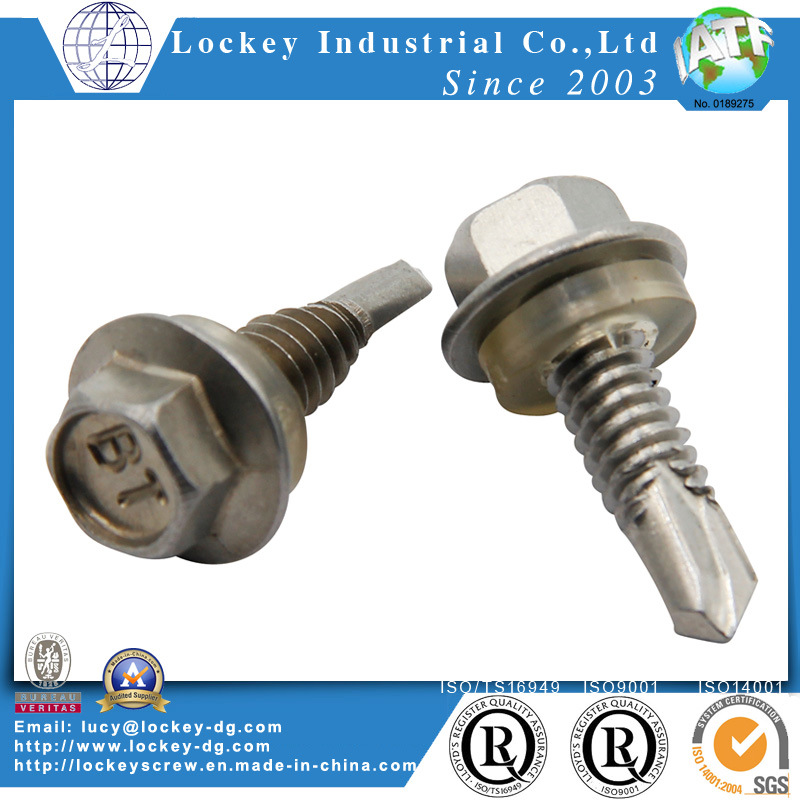 Hex Washer Head Self Drilling Screw with Neo / Rubber / EPDM Bonded Washer