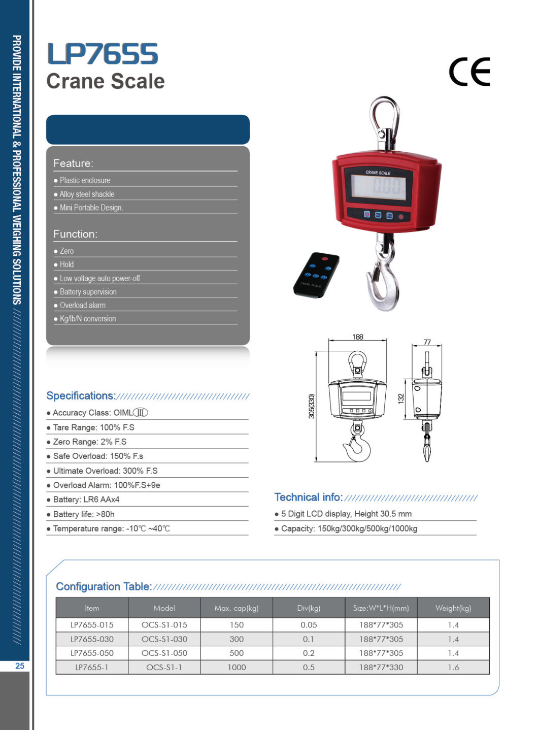 High-Precision Waterproof Durable Hook Weighing Scale