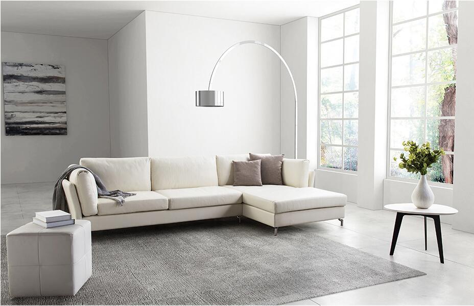 White Modern Sectional Office Sofa Italian Leather Sofa Bed