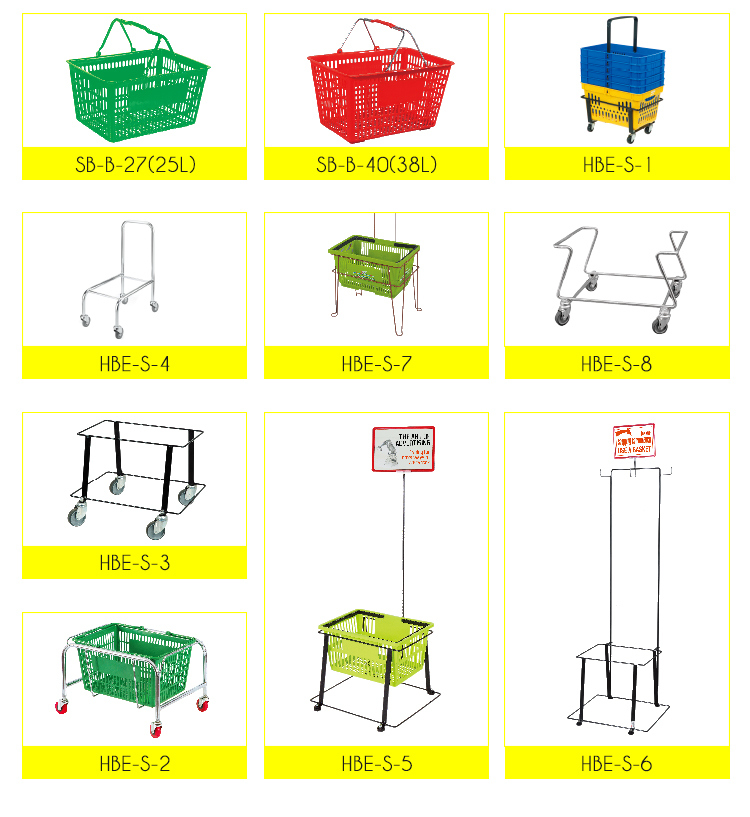 Single Handle Plastic Shopping Basket with Logo Printed