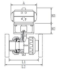 PVC CPVC PVDF PP Pph Valve/Plastic Pneumatic Control Ball Valve (ANSI JIS DIN & WATER VALVE INDUSTRIAL VALVE)