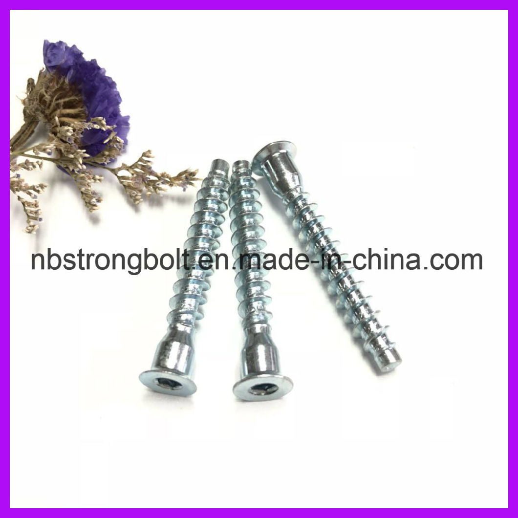 Flat Point Confirmat Screw with Zinc