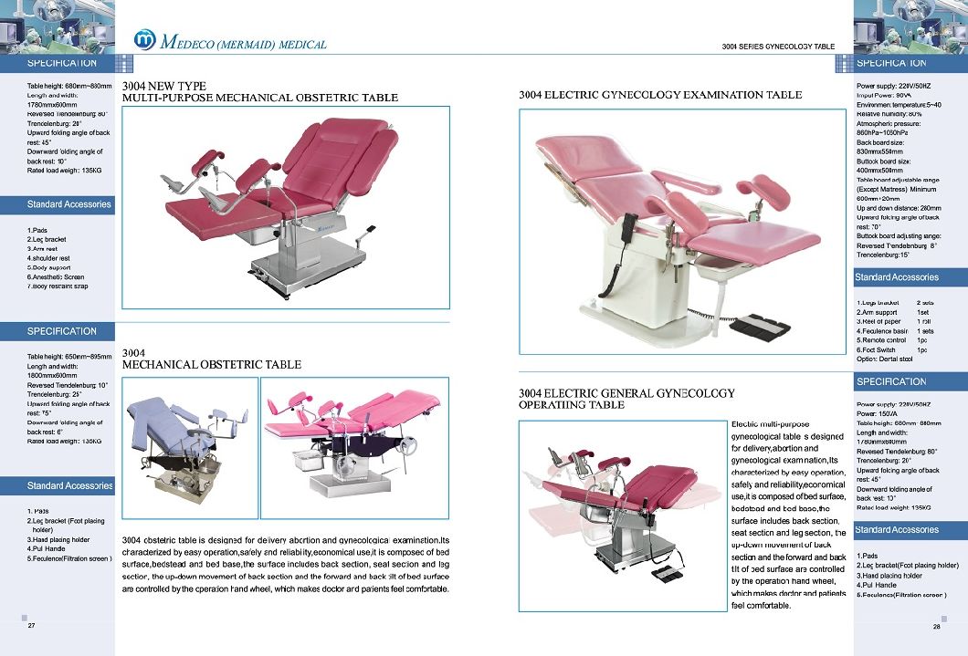 Operation Table Multi-Purpose Parturition Bed, Hydraulic System Obstetric Table, Gynecology Table, CE ISO13485 Approved Model (3004 New type)