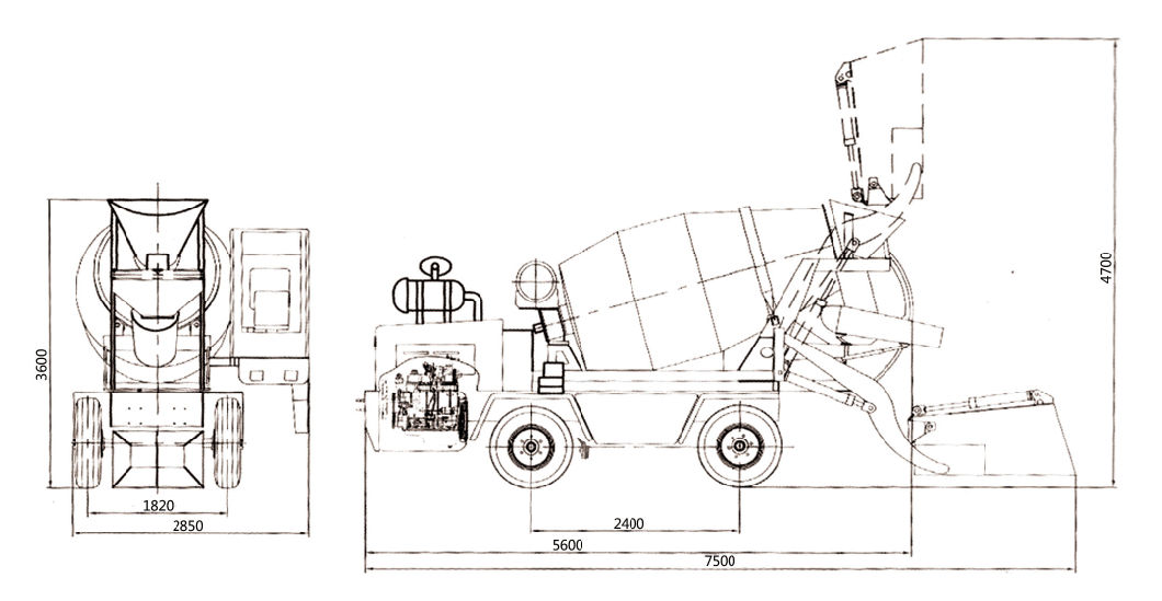 China Manufacturer 16 M3 One Hour Self Loading and Propelling Concrete Mixer