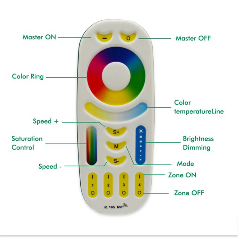 Wireless LED Bulb RGB+CCT Colorful Spotlight Smart Remote Control Bulb