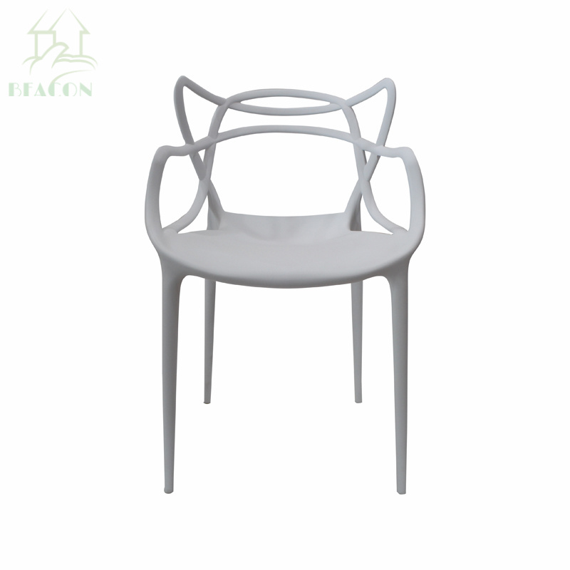 Wholesale Cheap Good Quality Stackable Creative Design White Hollow Chair Plastic Cat Ears Chair