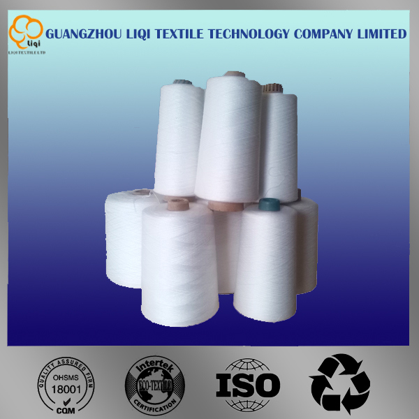 Raw White 100% Polyester Spun Yarn for Sewing Use