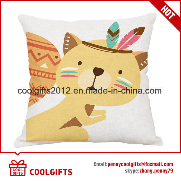 Wholesale Lovely Custom Square Carton Cushion Decorative Cotton Pillow