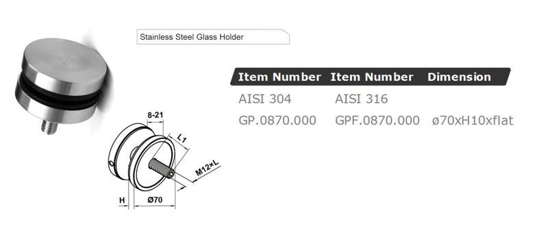 Point Glass Clamps / Stainless Steel Standoff / Handrail Glass Fittings / Balustrade Glass Adapter