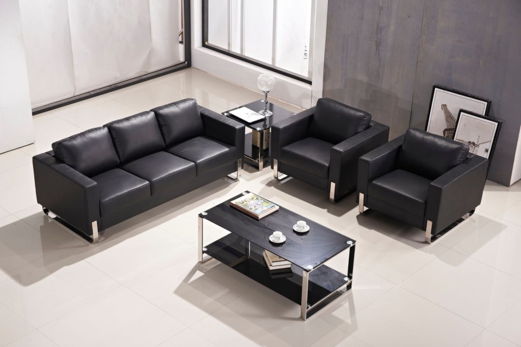 Modern Leisure Stainless Steel PU Leather Reception Home Sofa