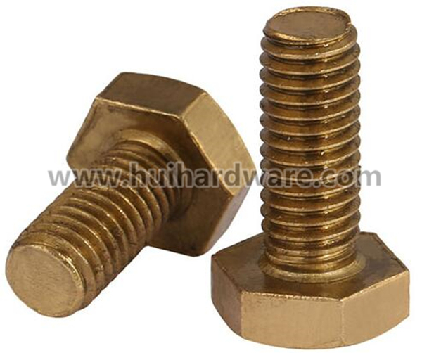 DIN933 Copper Hex Bolts Brass Hexagon Bolt M3 M4 M5