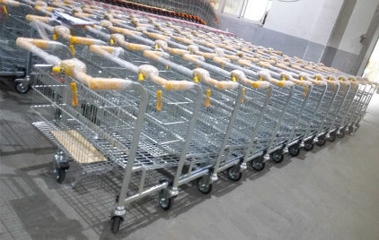 Four Wheels Heavy-Duty Cargo Trolleys for Warehouse